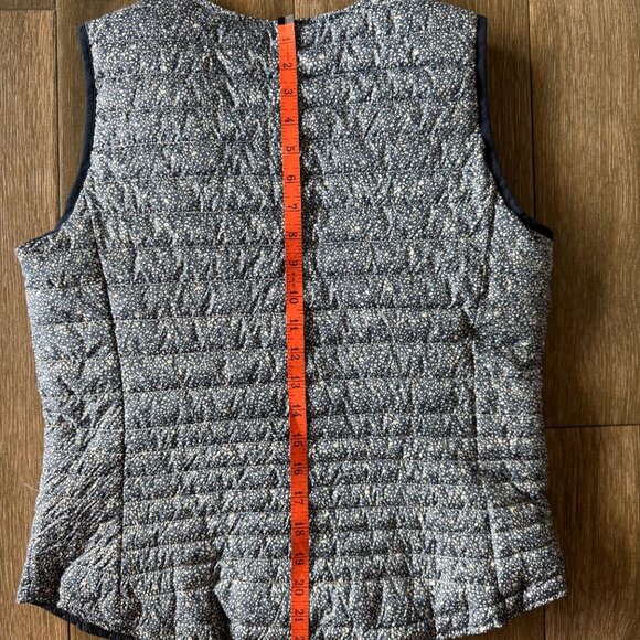 Devernois women's reversible (navy to navy & white) down sleeveless jacket sz S - Picture 8 of 9